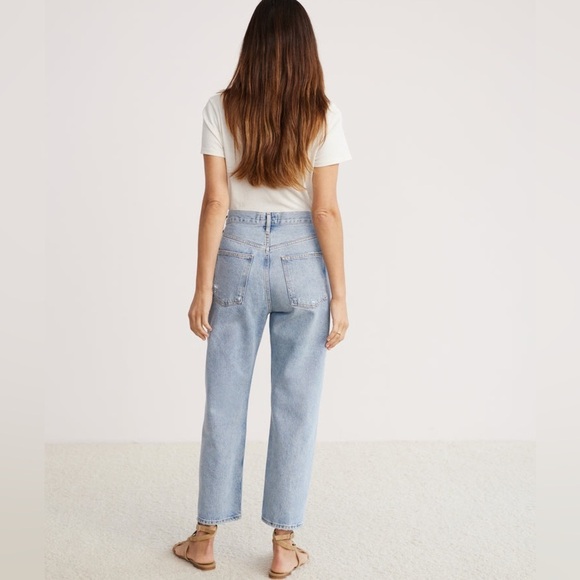 Agolde 90's Crop Jeans 23 Button Fly Revolve Color Replica 100% Cotton High Rise - Picture 2 of 9